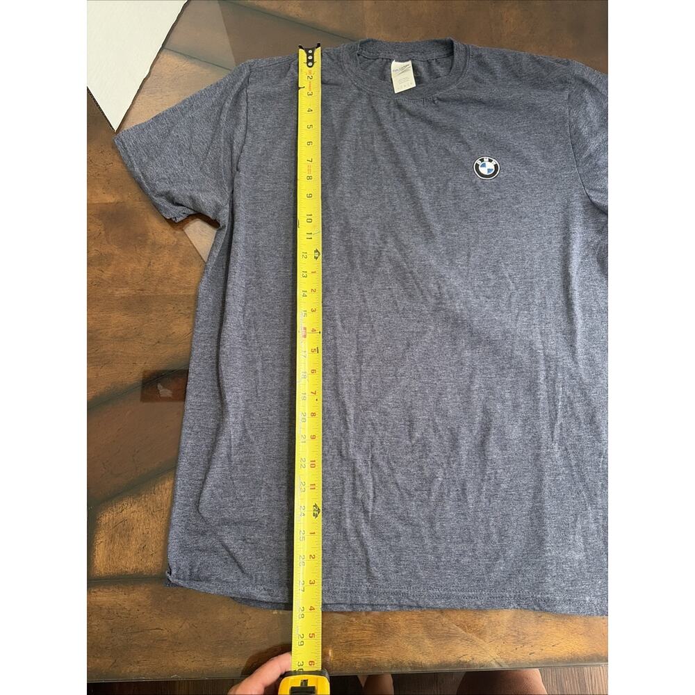 BMW T-Shirts long short - cotton blend gray blue mens XL Large - Picture 8 of 9